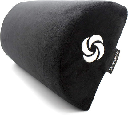 SAMSONITE - Half Moon Lumbar Support Pillow, Elevates Comfort, 100% Pure Memory Foam, Fits Most Seats