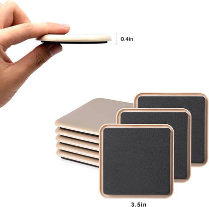 Furniture Sliders, 8 Pcs 3 1/2'' Furniture Sliders Pads for Hardwood Floors, Chair Legs Floors Protectors, Reusable Round Glides Glider, Heavy Duty Furniture Movers Sliders | Chair Legs Floors Protectors, Reusable Round Glides Glider, Heavy Duty