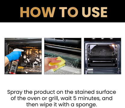 Oven Cleaner Heavy Duty Spray, Cleans and Degreases BBQ Cooking Grates and Racks, Heavy Duty Oven and Grill Cleaner for Microwave, Air fryer,Ovens, Grills, 100ML