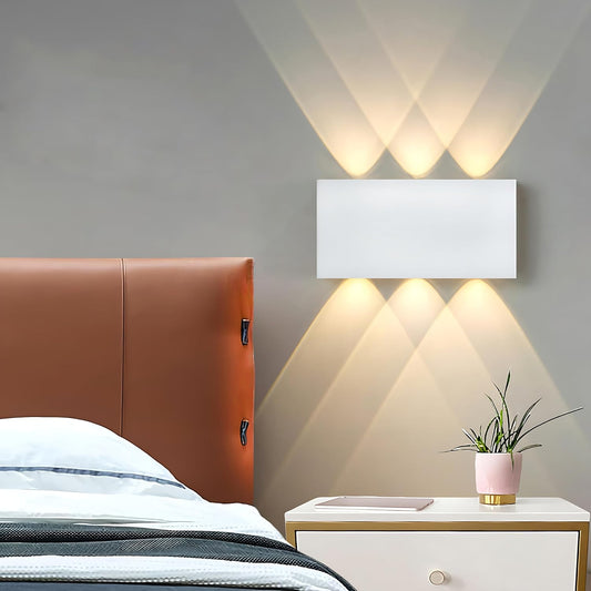 2 Pcs LED Magnetic Wall Sconce Lights,5000mAh Wireless Bedside Wall Light USB Rechargeable Reading Wall Lamp,3 Lighting Colors And Dimmable Battery Operated Wall Sconces (Walnut color, 2 pcs)