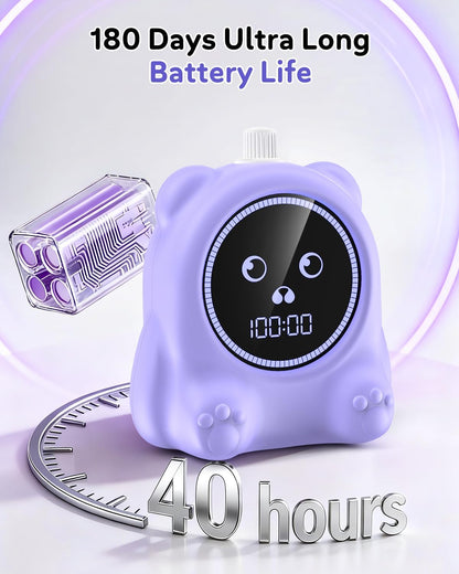 Visual Timer for Kids, 100 Min, Rechargeable Countdown Timers, Adjustable Sound Alert, Adjustable Brightness, Productivity Timers for ADHD, Silent Operation, Desk Time Management Tool for Toddler