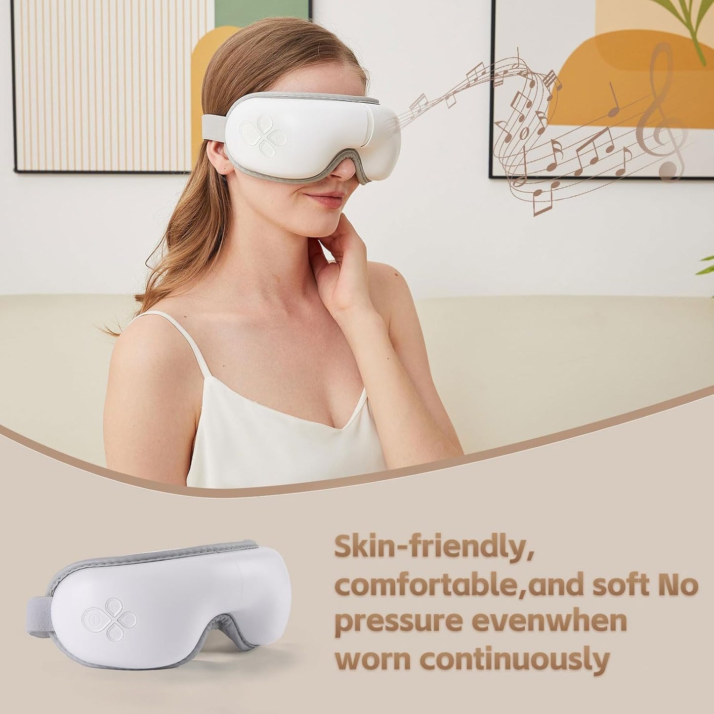 LAOBEN Eye Massager with Heat, Cordless Heated Eye Mask for Improve Sleep, Dry Eyes and migraines Relief, Reduce Strain for Plane, Travel and Office, Birthday Gifts for Women Men Mom Dad