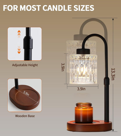 Candle Warmer Lamp with Timer and Dimmer,Electric Gold Light Gifts for Women Melt Wax Warmer Lamp with 2 Bulbs for Candle Jars House Warming New Home Decor Bedroom