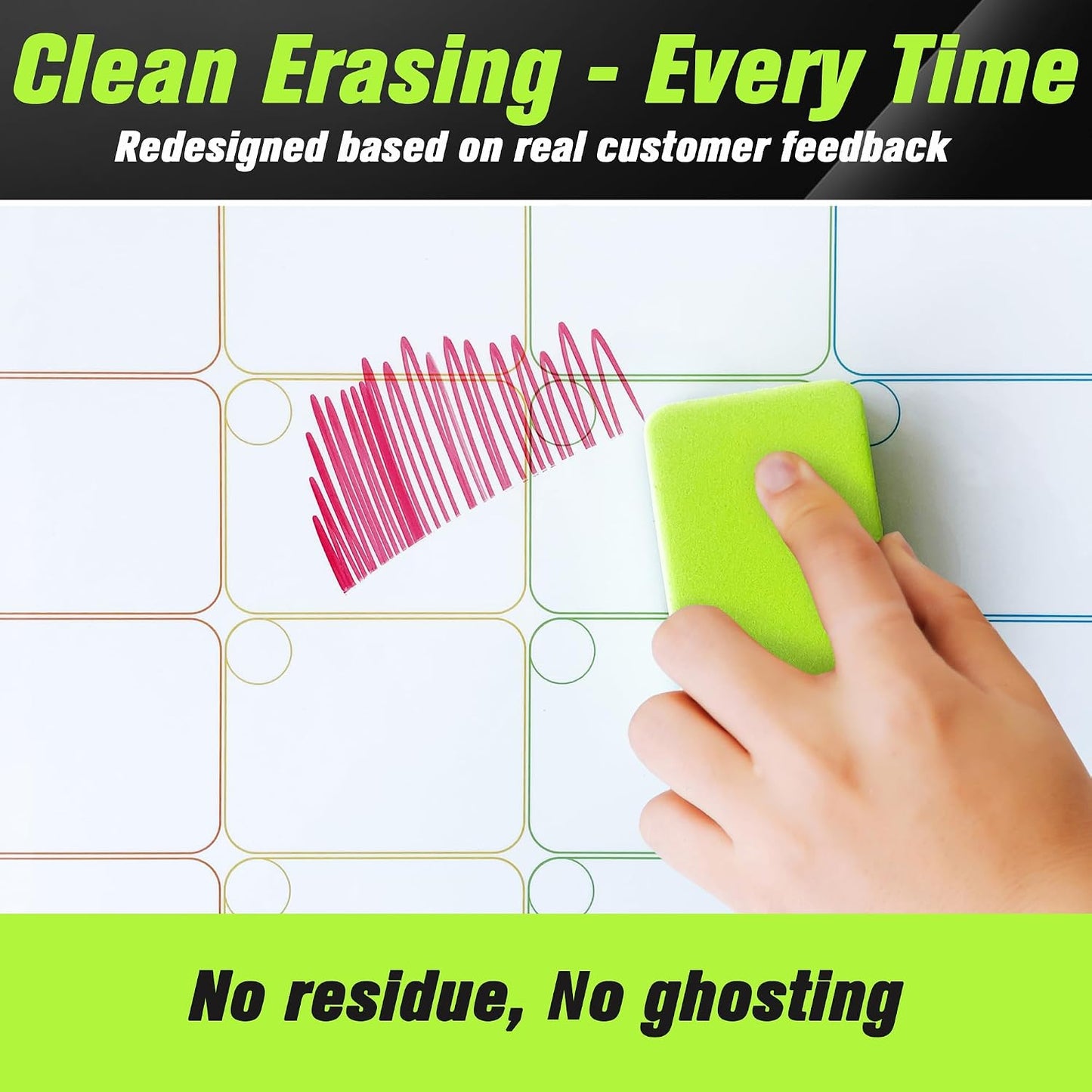 Magnetic Calendar for Fridge, Dry Erase Weekly Planner, 13" x 16.9" | Strong Magnetic Hold, Vertical Weekly Layout, Large Daily Spaces, Easy to Clean, Color-Coded, Dual-Magnet Markers & Eraser