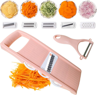 Mandoline Slicer for Kitchen 7-in-1 Mandoline Food Slicer | Potato/Cheese/Vegetable/Carrot/Cucumber Grater,Cutter, Grinder,Waffle Fry Cutter,Julienne Peeler