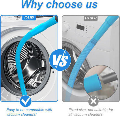 Upgraded Dryer Vent Cleaner Kit: Universal Vacuum Hose Attachment for Lint Removal Fits All Vacuums Cleaner Dryer Cleaning Tools for Clogged Ducts (Blue)