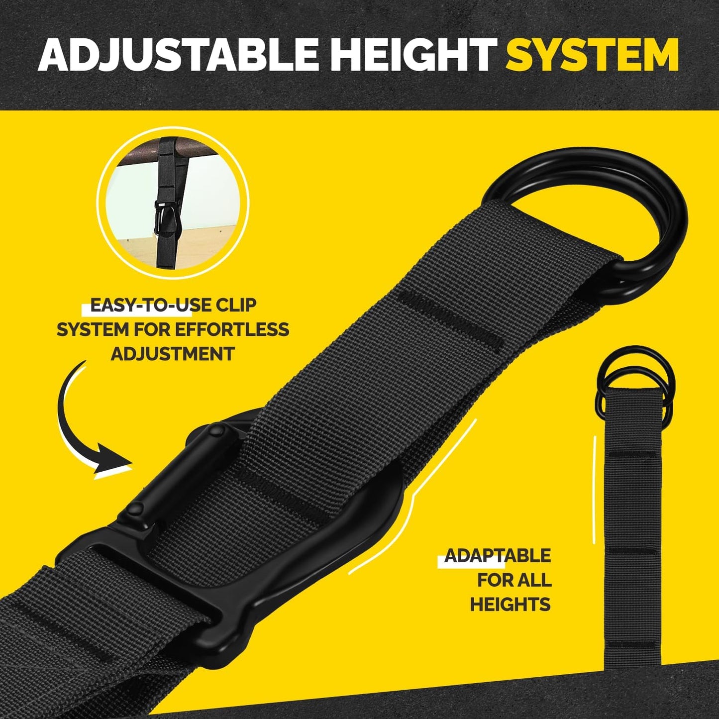 Pull Up Assistance Bands Set with 4 Levels, Adjustable Strap and Foot Rest | 50–200 lb stackable pull-up assistance, nylon-sleeved bands, adjustable support, reduced snap-back risk