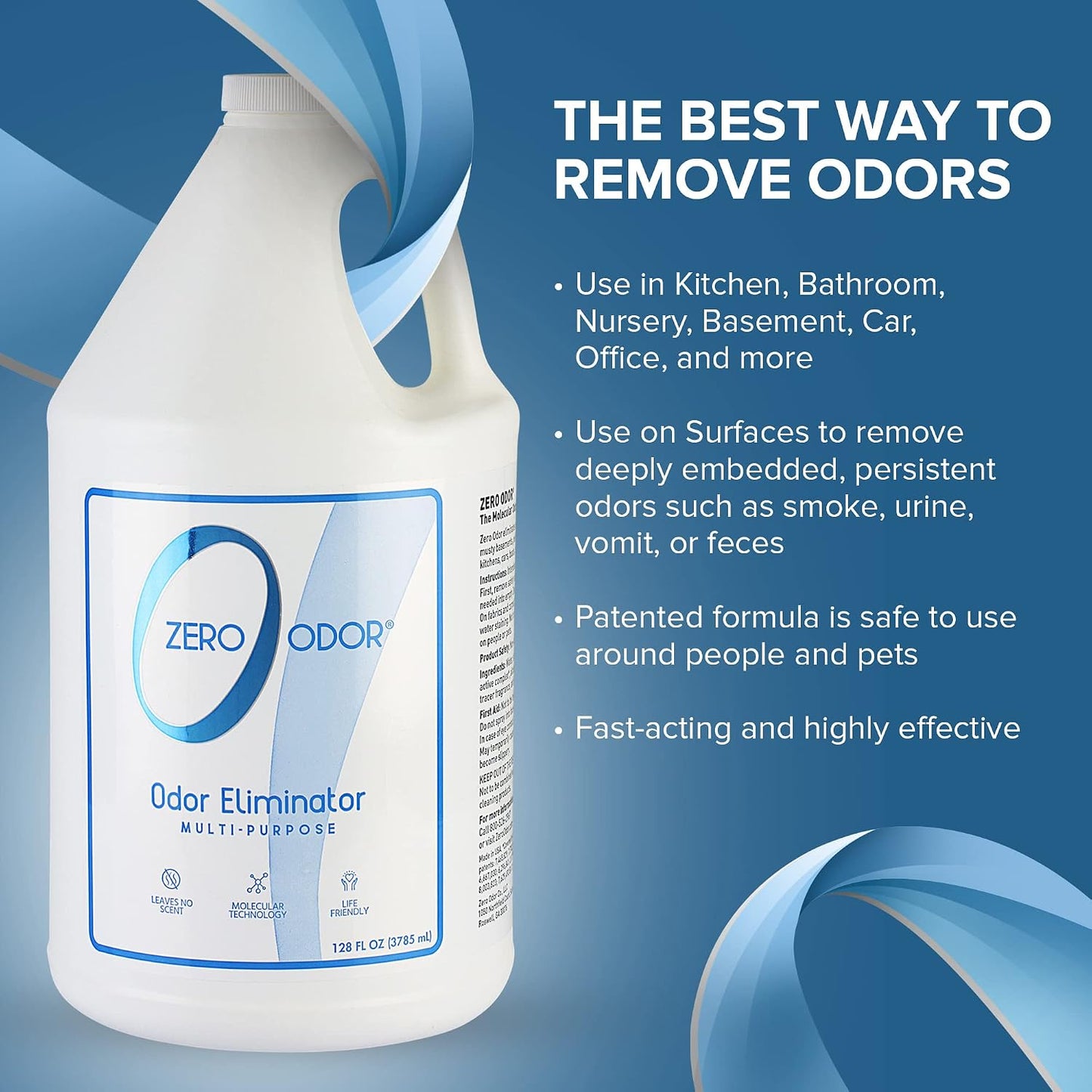 Zero Odor Multi-Purpose Odor Eliminator, Fabric & Room Deodorizer, 16 oz | Odor Eliminator Spray for Closet, Bathroom, Basement, Trash & Upholstery, Air and Surface use