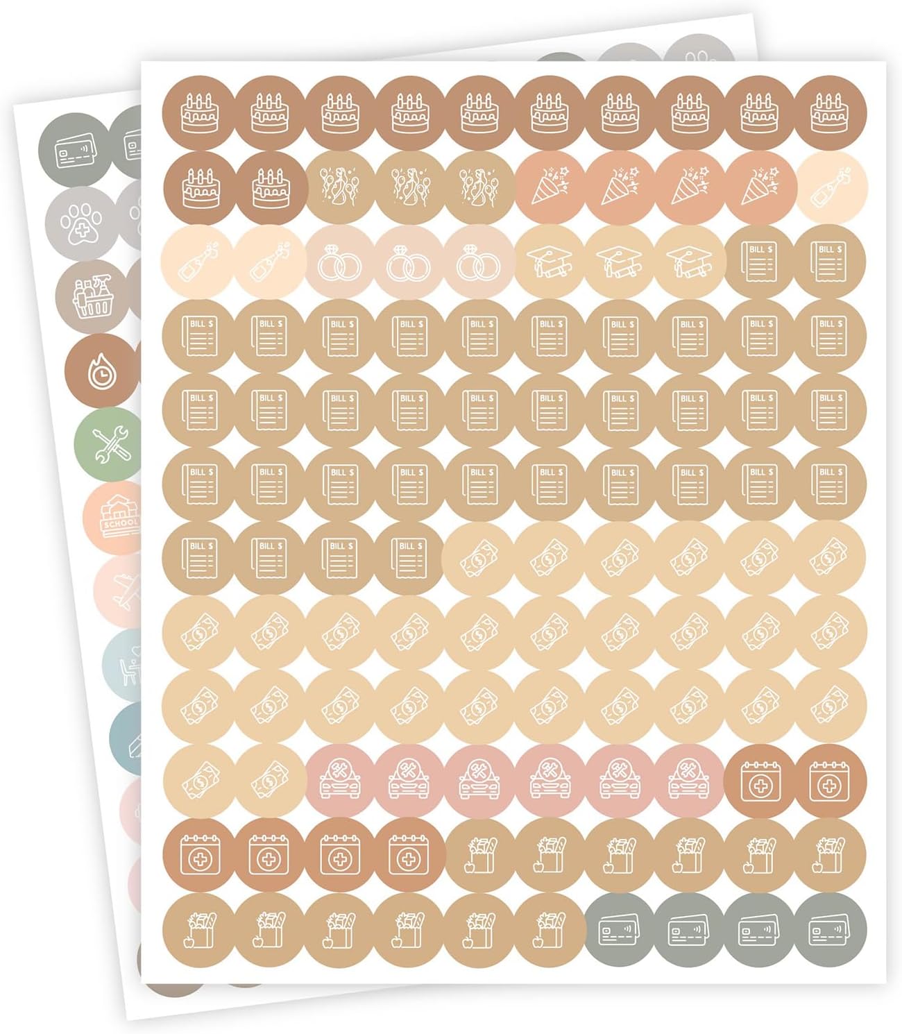 Andaz Press Colorful 7 Days of Week Stickers, Day Week Calendar Stickers for Adults Planner Day Dots Food Labels for Food Containers Date Calendar Planner Stickers Week Day Sticker Labels, 480-Pack