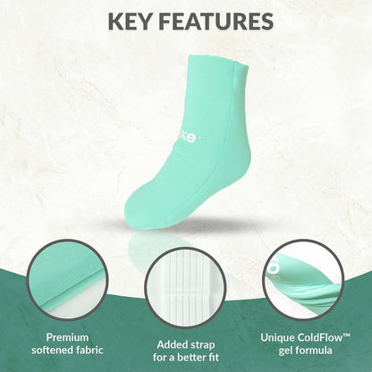 Foot Ankle Ice Pack Wrap, Ice Pack for Injuries & Sprains, Cold Compression Reusable For Foot Swelling Relief, Plantar Fasciitis, Achilles Tendinitis, Toe Pain Relief & Surgery Recovery (Single Sock)