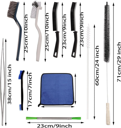 10PCS Dryer Vent Cleaner Kit, Flexible Brush with 8 Attachments & Microfiber Cloth for Deep Cleaning Lint/Dust in Dryer, Washer, Duct, Vent, Filter & Narrow Gaps of Kitchen Appliances