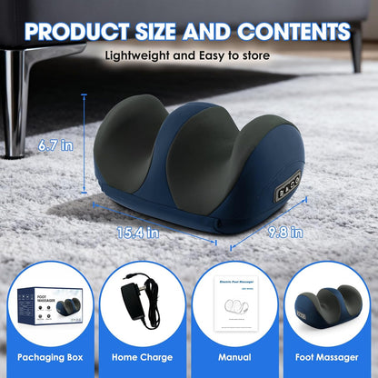 Shiatsu Foot Massager, Foot and Calf Massager with Heat, Black | 3 Intensity Levels, Heating, Auto Shut Off, for Feet, Calves, Arms and Ankles, for Plantar Fasciitis, Pain Relief