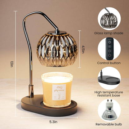Modern Minimalist Wax Warmer for Jar Candles, Timer & Dimmer | Modern minimalist style. Timer & dimmer safe melt. 2 bulbs & heat-proof base. Perfect for living room, bedroom, or office.