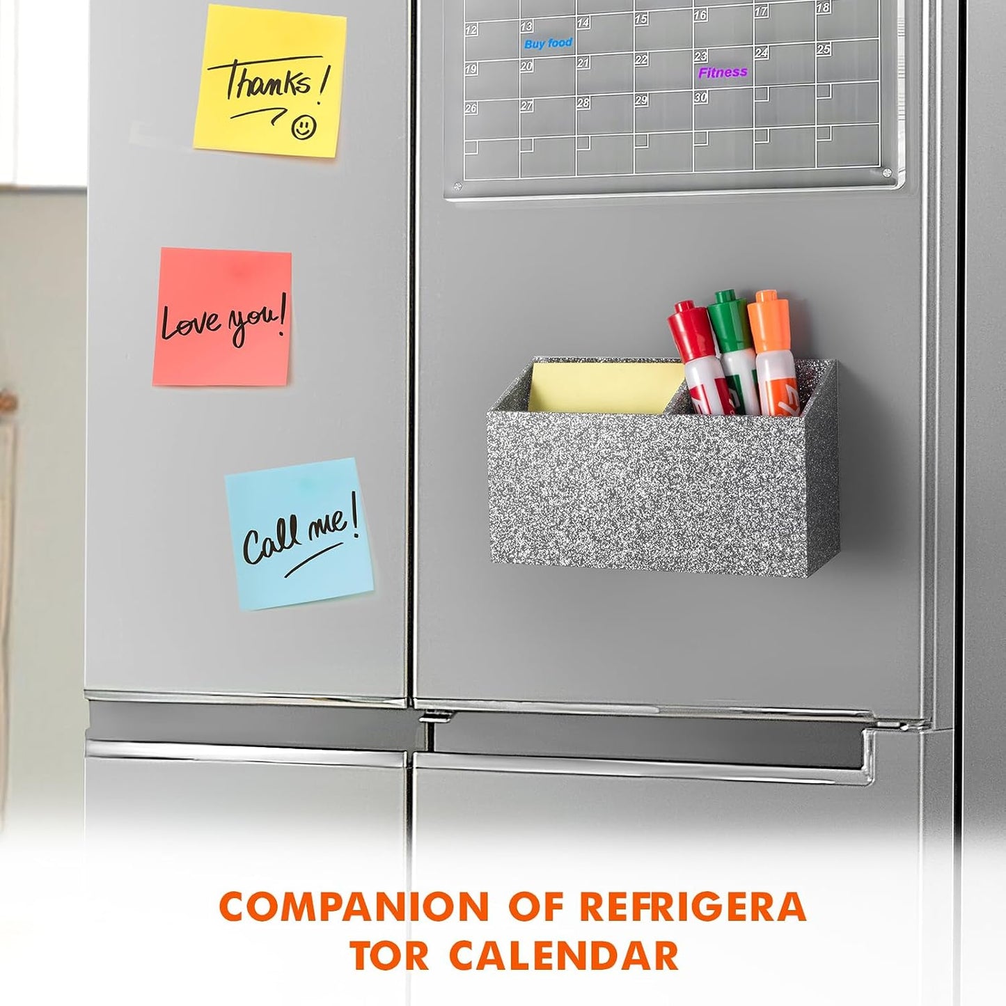 BEYGORM Magnetic Dry Erase Marker Holder for Whiteboard & Refrigerator | Non-slip Acrylic Pen Holder for Classroom, Fridge Magnet, Locker Organizer Accessories, Teacher & School Supplies(Black)