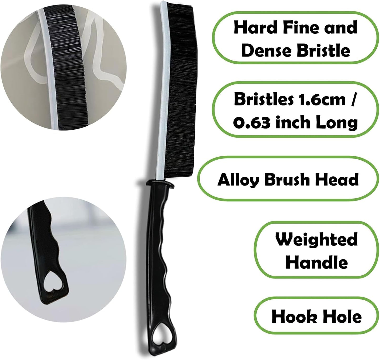 Betanull Crevice Cleaning Brush Set, Multi-Purpose Hard Bristle Brushes | for Deep Cleaning Kitchen, Bathroom, Grout, Sink, Cup, Teapot, Bottle, Blender, Corners, Tight Spaces & More