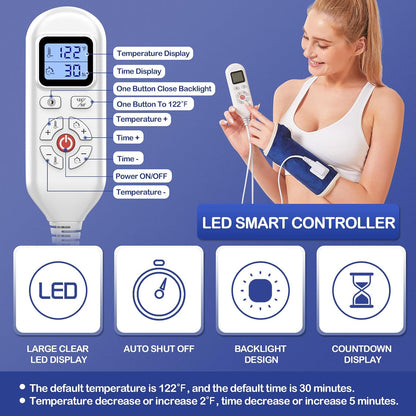 Cordless Foot Warmer with Heat and Massage - Rechargeable Heating Pad for Feet, 3 Temp & Vibration Levels, 60 Min Timer for Plantar Fasciitis, Ankle Pain, Cold Feet at Home, Office, Sleeping
