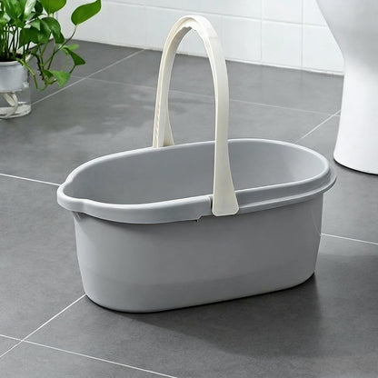 Haundry Compact Mop Bucket with Handle, Rectangular Cleaning Bucket and Caddy for Cleaning Supplies, 10L, Grey