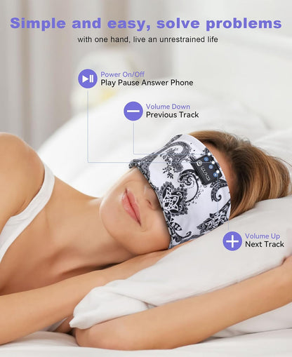 LOVE EYE Wireless Bluetooth 5.4 Sleep Headband Headphones for Side Sleeper