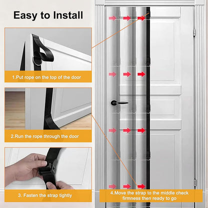 Heavy Duty Loop Door Anchor Strap for Resistance Bands Exercises, Multi Point Anchor Gym Attachment for Home Fitness, Portable Door Band Resistance Workout Equipment