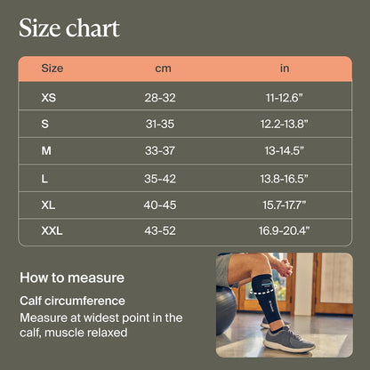 Therabody RecoveryPulse Calf - Compression and Vibration Sleeve for On The Go Relief, Reduce Soreness and Pain in Lower Legs, Increase Flexibility (Medium)