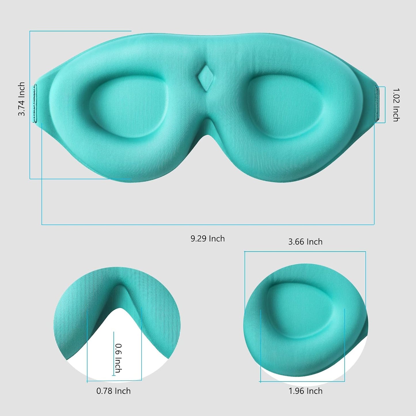 ALASKA BEAR Memory Foam Sleep Mask, Contoured Eye Cups for Women Men, Blue | Soft 3D Blackout Eye Mask for Sleeping, No Pressure on Eyelids and Eyelashes Protection, Earplugs Set
