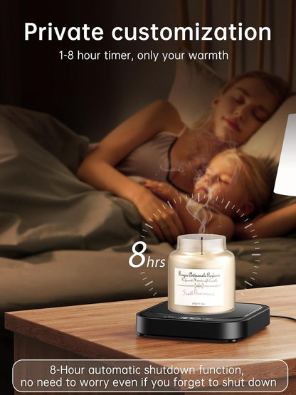 LAOION Mug Warmer 40W Coffee Cup Warmer for Desk with Auto Shut Off | Smart Electric Candle Warmer with 4 Temp and Timer Settings, Coffee Gift for Tea, Water and Milk at Home or Office, Black
