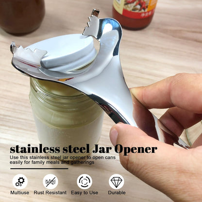 Mason Jar Opener No Lid Dents or Damage Multifunctional Tool | No dented lids,Easy twist removes any jar lid,Built in bottle opener,Comfortable grip,Built to last