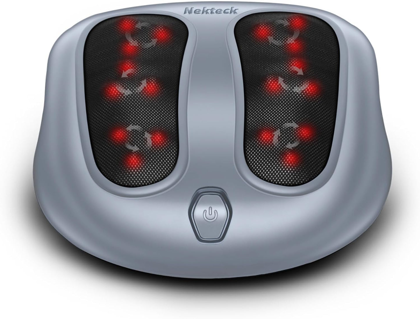 Nekteck Foot Massager with Heat, HSA Eligible FSA Massage Tools Gifts | Shiatsu Heated Electric Kneading Foot Massager Machine for Plantar Fasciitis, Built-in Infrared Heat Function and Power Cord