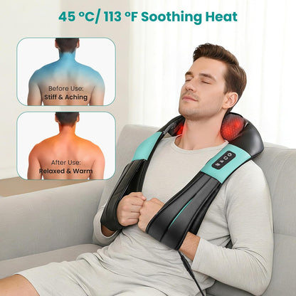 Nekteck Shiatsu Neck Massager with Heat for Pain Relief, NOT Cordless