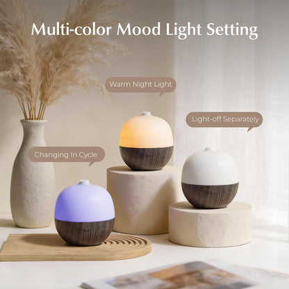 ARVIDSSON Essential Oil Diffuser, 100ml Small Aromatherapy Diffuser with Mood Light, Ultrasonic Oil Diffusers for Home, Mini Diffuser for Essential Oils, Gift for Women