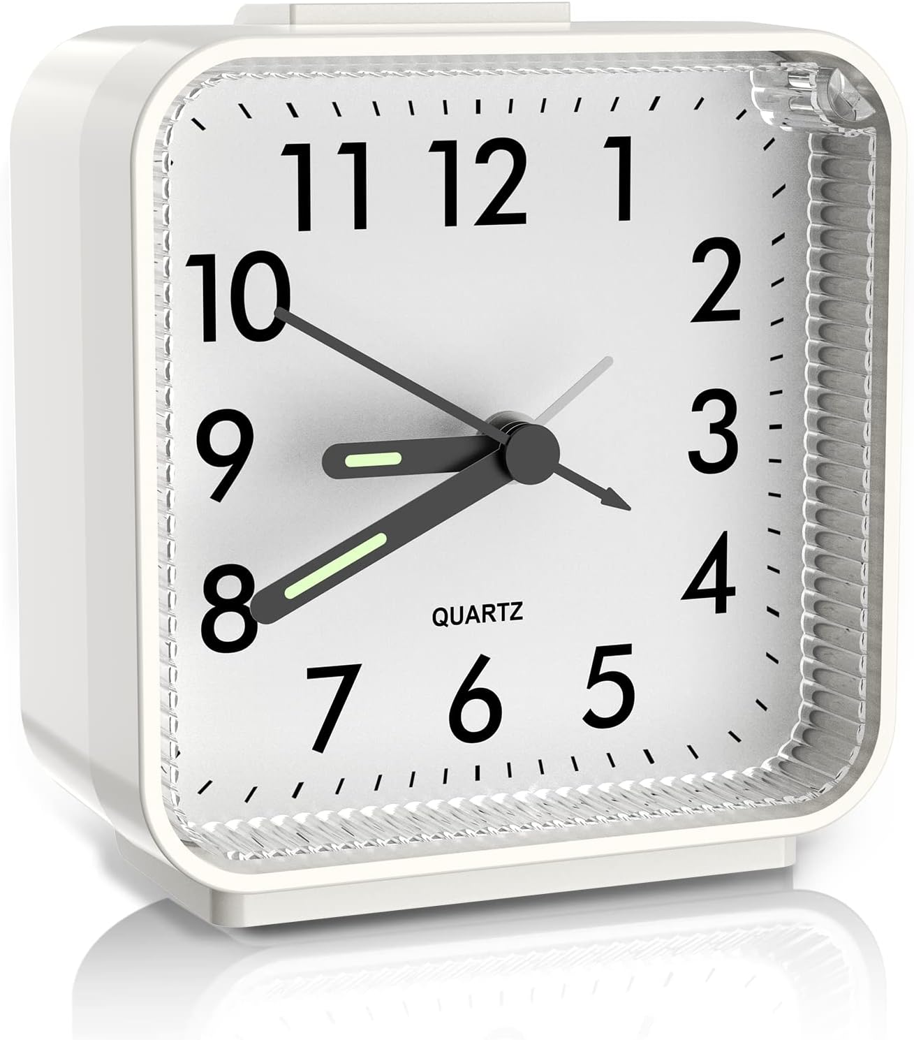 Analog Alarm Clock, Bedside Clocks Battery Powered, Silent Non Ticking Travel Clock with Night Light, Snooze, Easy Set, Clock for Heavy Sleepers Kids Elder Travel Bedroom Office, Pink