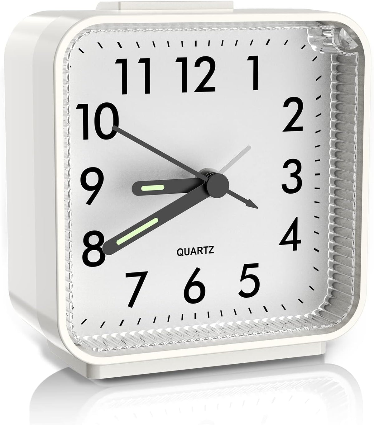 Analog Alarm Clock, Bedside Clocks Battery Powered, Silent Non Ticking Travel Clock with Night Light, Snooze, Easy Set, Clock for Heavy Sleepers Kids Elder Travel Bedroom Office, Pink