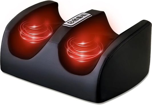 Foot Massager with Heat Electric Foot and Calf Massager Black | Deep Tissue Massage for Plantar Fasciitis, Neuropathy & Pain Relief Shiatsu and Roller Home Gifts for Women Men Mom Dad