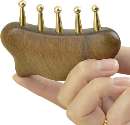 Sandalwood Wide Tooth Hair Growth Meridian Massage Comb 5 Copper