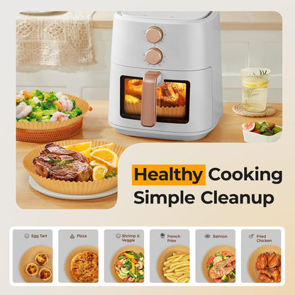 400 Pcs 8" Square Air Fryer Liners Disposable, Airfryer Paper for 5-8QT | Food-grade Parchment Paper for Air fryer Basket, Non-Stick, OilProof Baking Sheets for Oven Pan