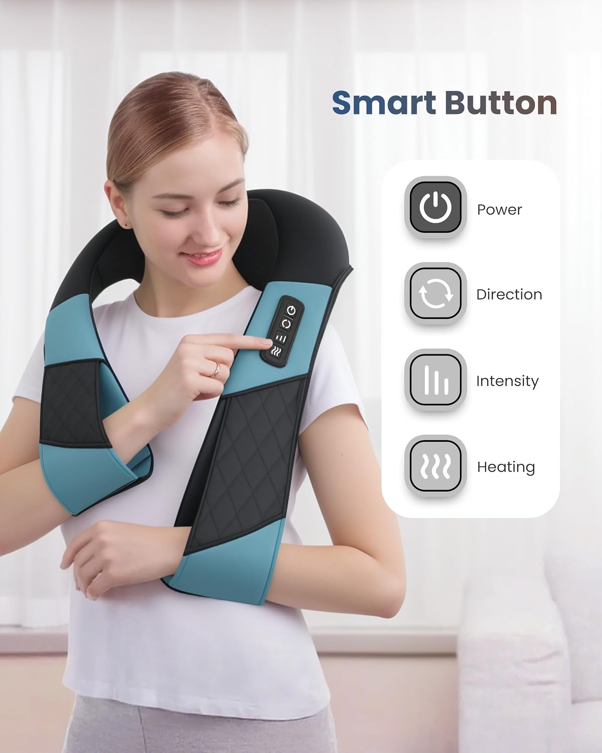 COMFIER Shiatsu Neck and Shoulder Massager with Heat,White Elephant Gifts for Adults,4D Deep Kneading Massage Pillow with Heat, Back Massager, Pillow Massage,Jet Black