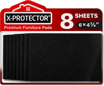 Felt Furniture Pads X-PROTECTOR 10 PCS - Premium 8” x 6” x 1/5” Heavy Duty | Beige Felt Sheets! Cut Large Furniture Pads to The Size You Need - The Best Felt Floor Protectors for Any Hard Floor!