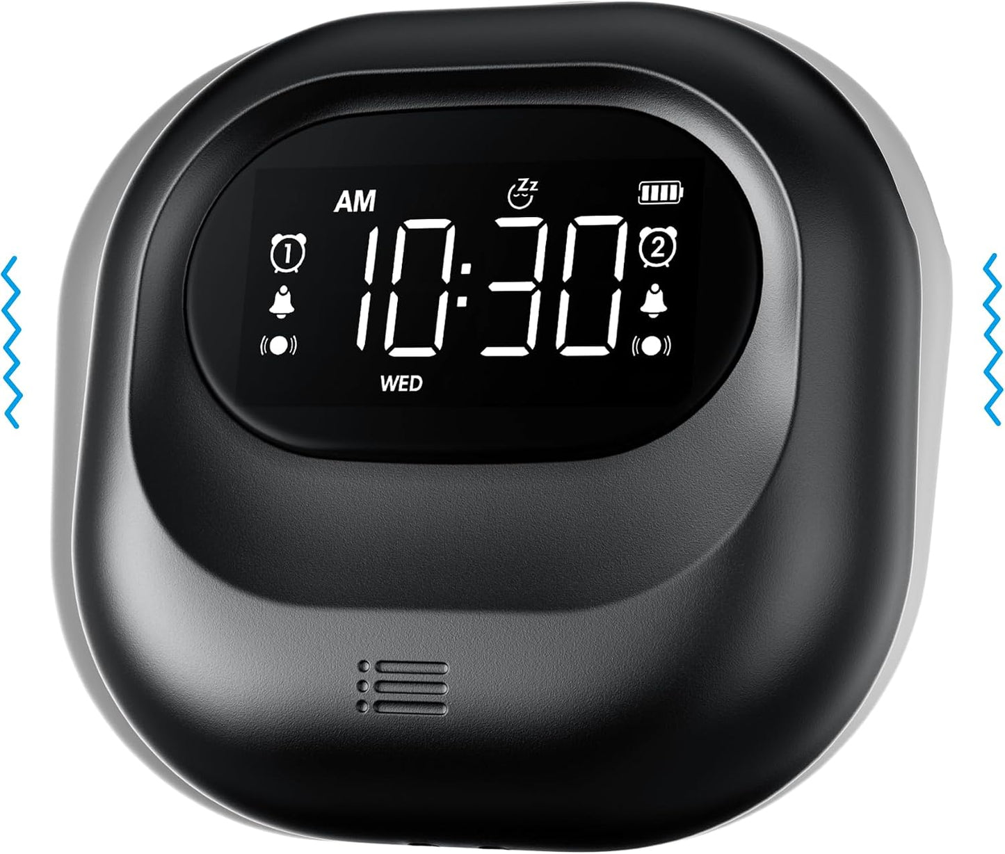 Vibrating Alarm Clock Rechargeable Battery Operated Cordless & Dual Alarms | Bed shaker for Under Pillow, Travel-friendly, Weekday/weekend Mode, Perfect for Heavy Sleepers & Hearing-impaired