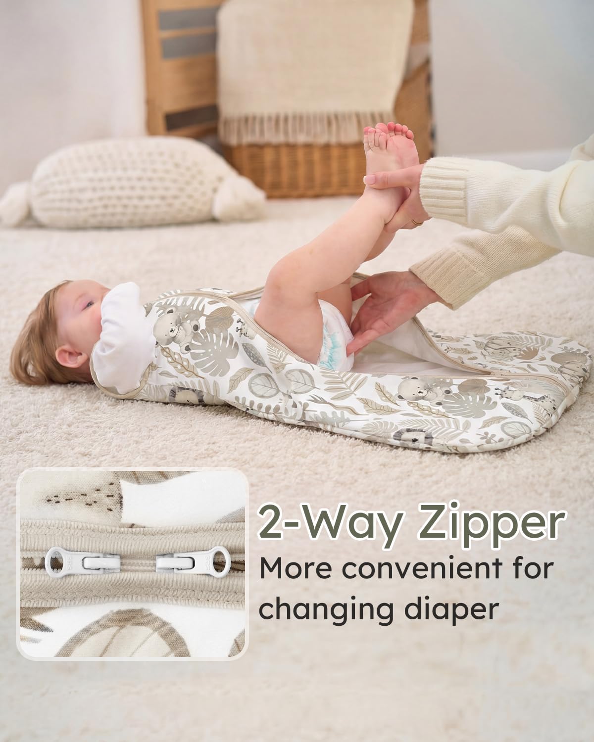 Yoofoss Baby Sleep Sack 0-6 Months Wearable Blanket for Babies 100% Organic Cotton 2-Way Zipper TOG 0.5 Toddler Sleeping Sack 3 Pack, Sleep Sacks