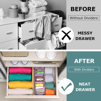 Kitchen Drawer Dividers 4 Pack Adjustable Bamboo Drawer Organizer | 17-22" Adjustable, Spring Loaded, Expandable Utensil Organizer, Works in Kitchen, Dresser, Bathroom, Bedroom, Closet