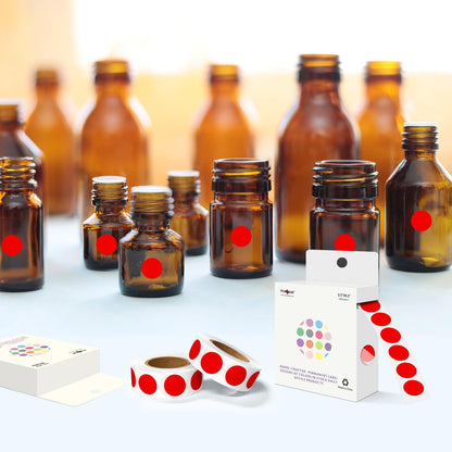 1/2 Inch Round Sticker,4 Rolls 2000Pcs Small Dot Stickers Color-Code Dots | Red+Yellow+Blue+Green 1.3cm Small Stickers Round Color Coding Circle Dots Stickers, Roll Dot Sticker Label for Office Home