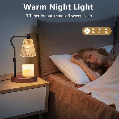 Engpure Candle Warmer Lamp - Candle Warmer Lamp with Timer and Dimmer Adjustable Height,Electric Wax Melt Warmer with 2 Bulbs for Scented Jar Candles Home Decor Mother's Day Gifts, Amber