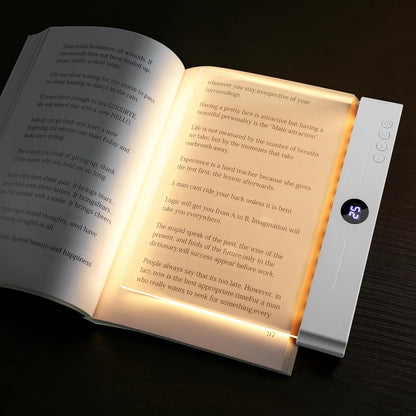 LED Book Light, 3 Color Temps & Stepless Dimming, Night Reading with Timer | 2-In-1 Rechargeable Clear LED Flat Reading Light and Night Light. Perfect for Night Reading and Bookish Gifts(Black)