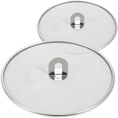 Splatter Screen for Kitchen, Stainless Steel Fine Mesh Splatter Screen for Frying Pan, 10, 11.5, 13 Inch Grease Splatter Guard with Fold Flat Knob