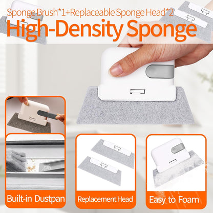 13Pcs Window Track Cleaning Tools - Sliding Door Track Cleaner Kit | Window Sill Cleaner for Door, Tile, Shutter, Corner, Grout, Sink