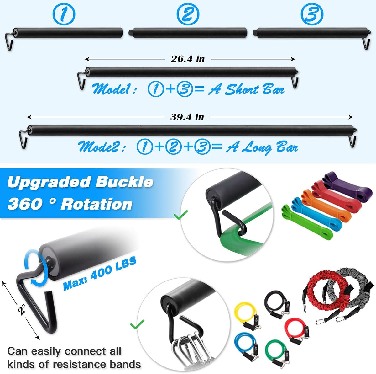 Brebebe Door Anchor Strap for Resistance Bands Exercises, Multi Point Anchor Gym Attachment for Home Fitness, Portable Door Band Resistance Workout Equipment, Easy to Install, Punch-Free, Nail-Free