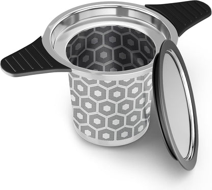304 Stainless Steel Tea Infuser for Loose Leaf Tea Steeper | Extra Fine Mesh Large Tea Strainers & Filters with Food Grade Silicone, Tea Diffusers for Loose Tea, Cup, Mug, Teapot