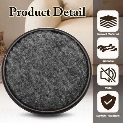 24Pcs Round Metal Felt Furniture Caster Cups, 1-5/8 Inch | Carpet-Bottom, Non-Slip Wheel Savers, Floor Protectors for Hardwood, Tile & Laminate