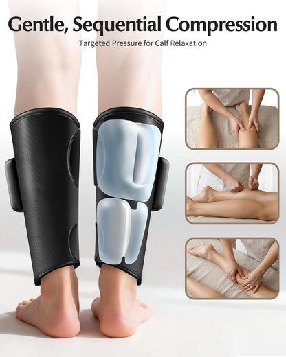 Cordless Calf Massager with Heat and Compression : Rechargeable Leg Compression Massager with 5 Modes, 5 Intensities for Pain Relief and Circulation - Calf Massage Device for Muscle Recovery