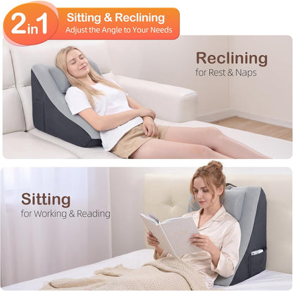 Vekkia 21” Back Rest Pillow with Dual-Layer Foam for Reclining and Sitting